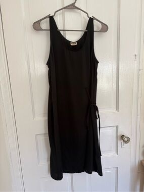 Weekday Black Sleeveless Tie-Detail Midi Dress